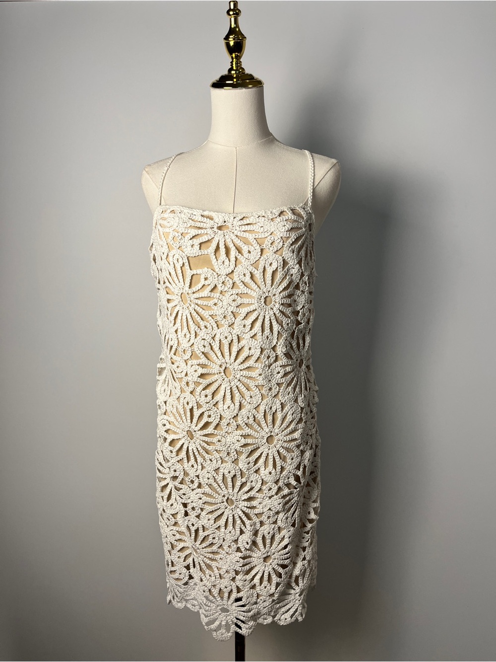 Steve Madden Daisy Crochet Mini Dress Size 12 Boho Floral